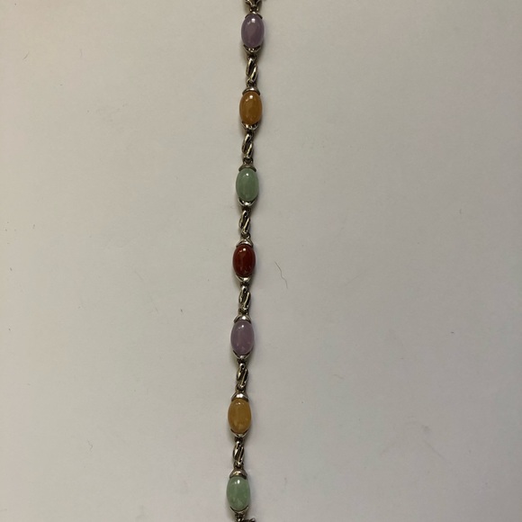 Jade and Sterling Silver Bracelet - Picture 3 of 3